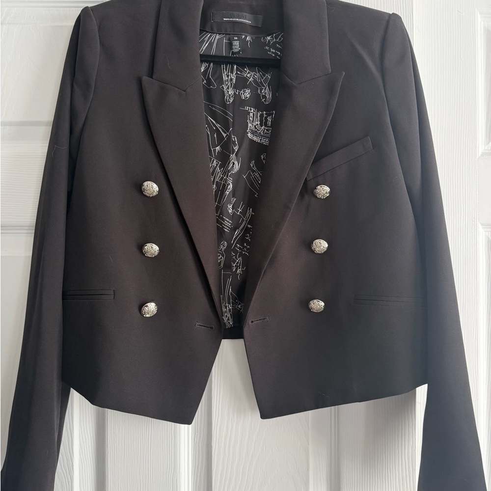 White House Black Market Black Cropped Blazer
